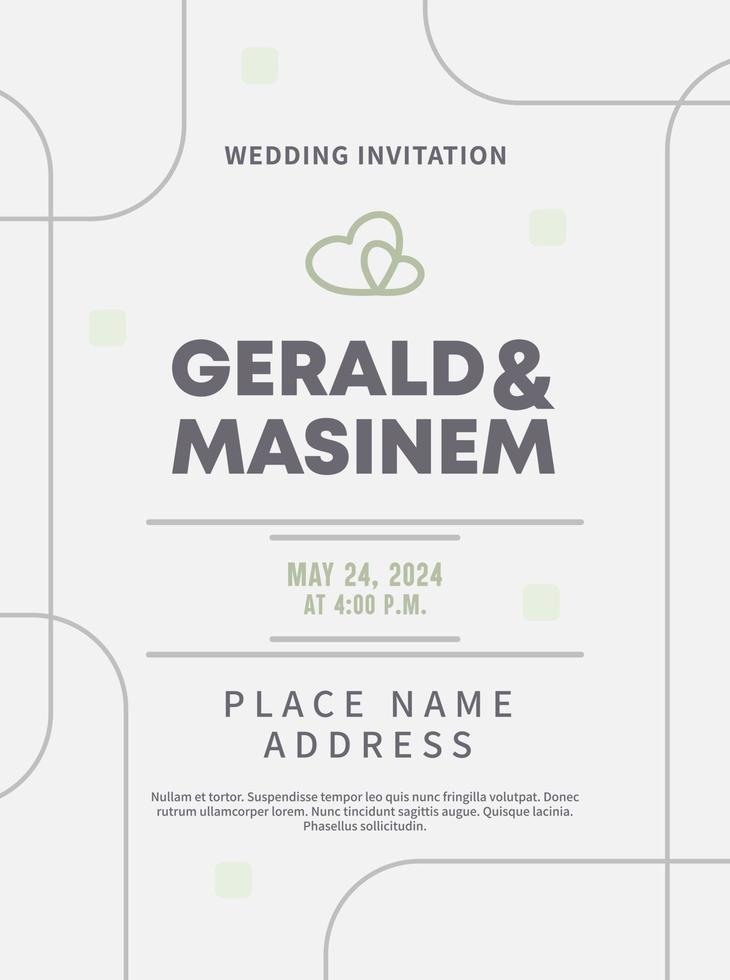 Geometry, Summer wedding invitation. Invitation card, decoration, art deco, elegant, luxury, line vector