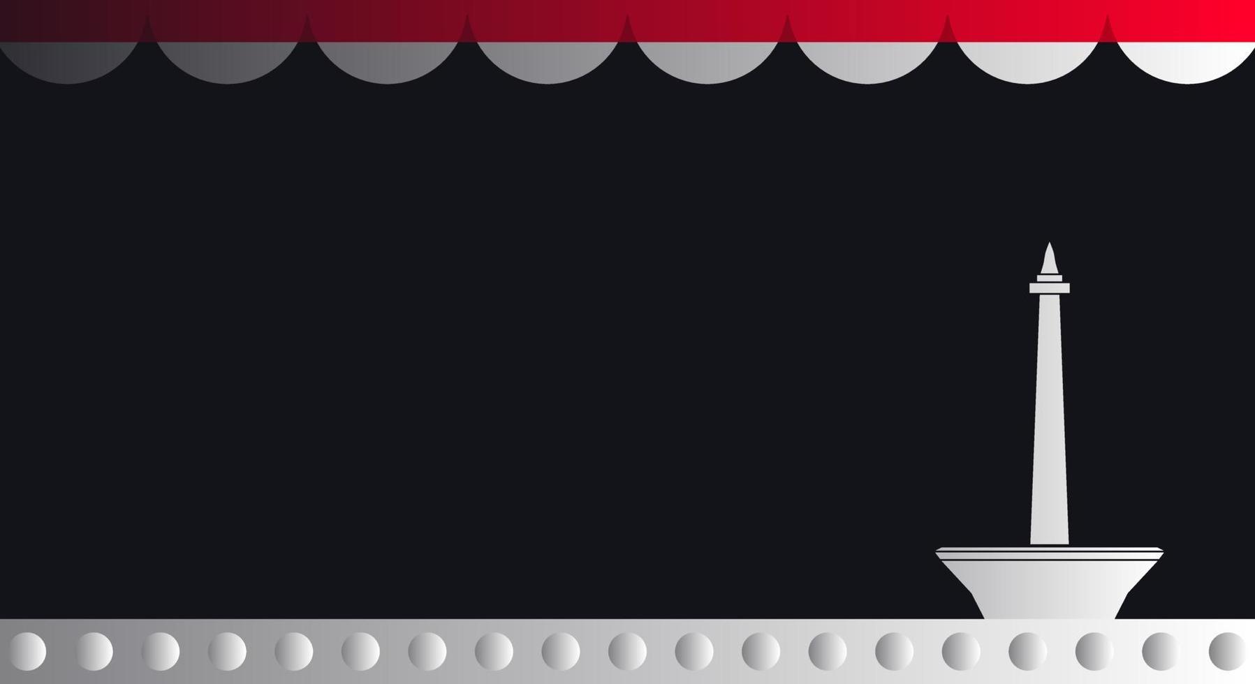 Background of Indonesia's national monument, independence day. Copy space area, decoration vector