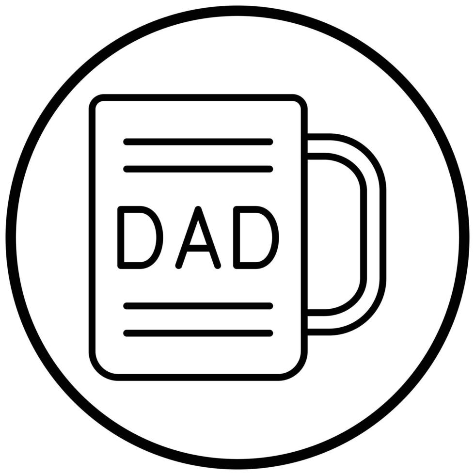 estilo de icono de taza de papá vector