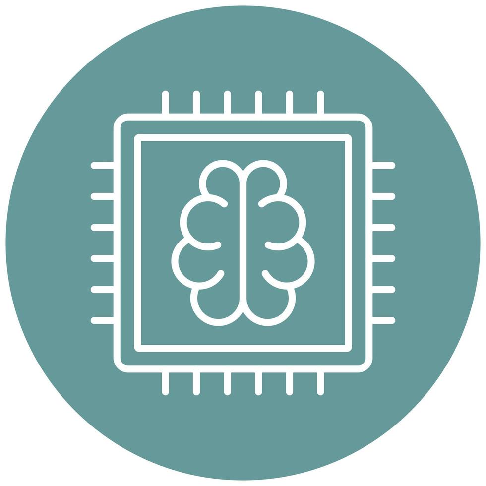 Brain Chip Icon Style vector