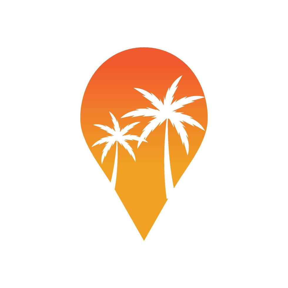 Palm tree summer illustration logo template vector design