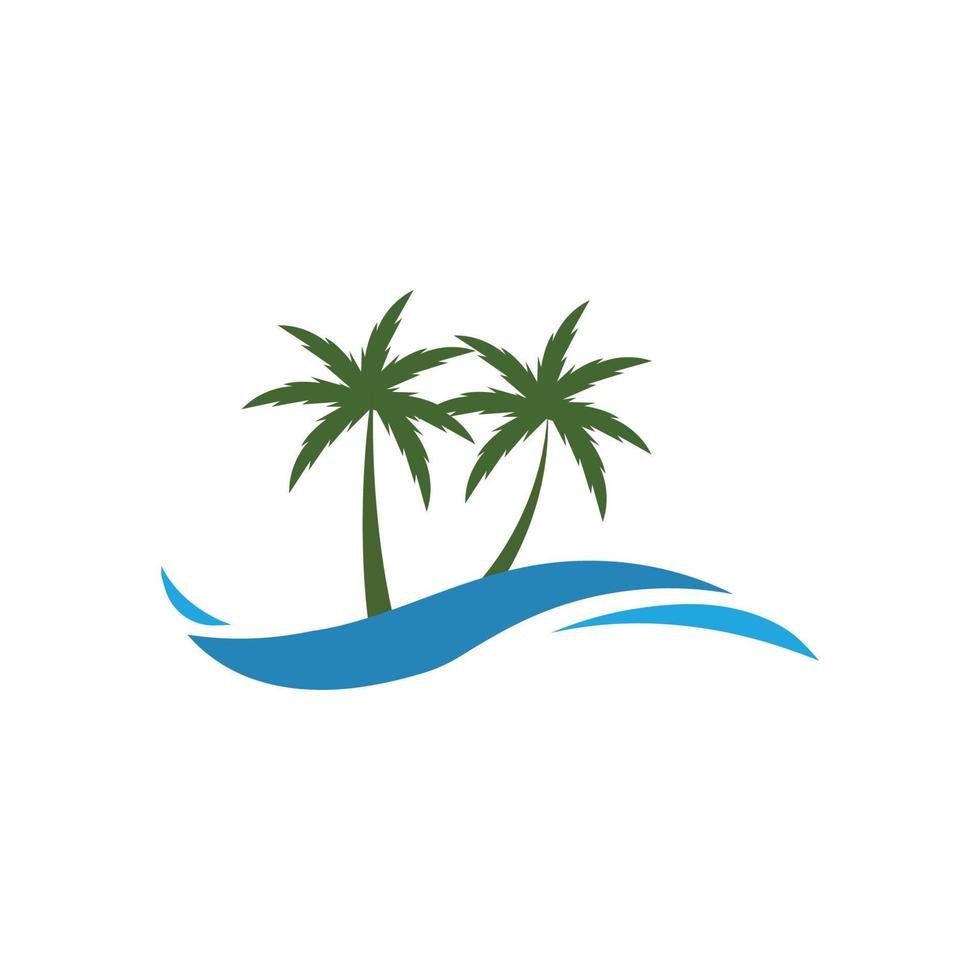 Palm tree summer illustration logo template vector design