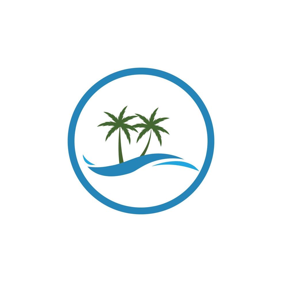 diseño de vector de plantilla de logotipo de ilustración de verano de palmera