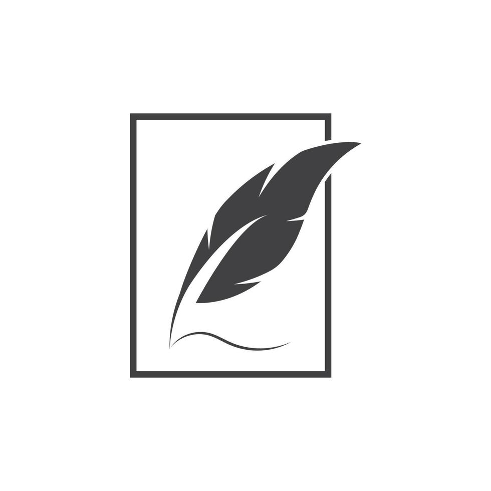 plantilla de vector de logotipo de pluma