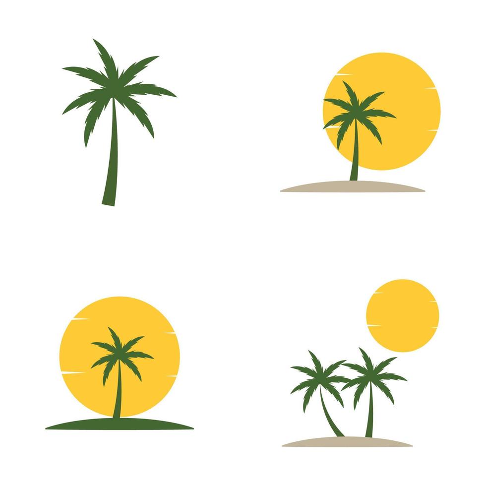 diseño de vector de plantilla de logotipo de ilustración de verano de palmera