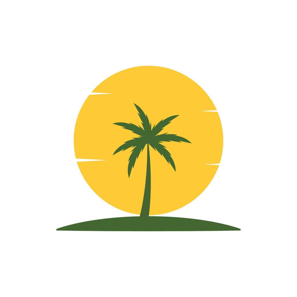 Palm tree summer illustration logo template vector design