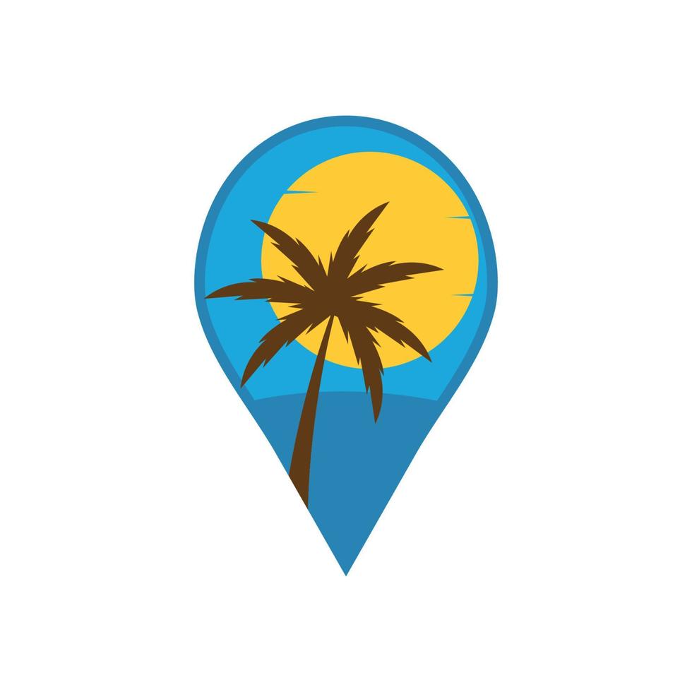 diseño de vector de plantilla de logotipo de ilustración de verano de palmera