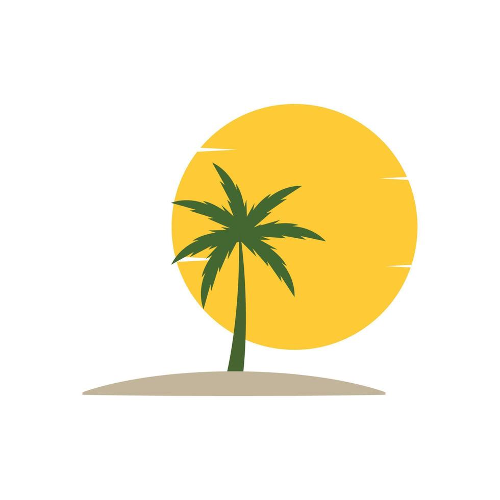 diseño de vector de plantilla de logotipo de ilustración de verano de palmera