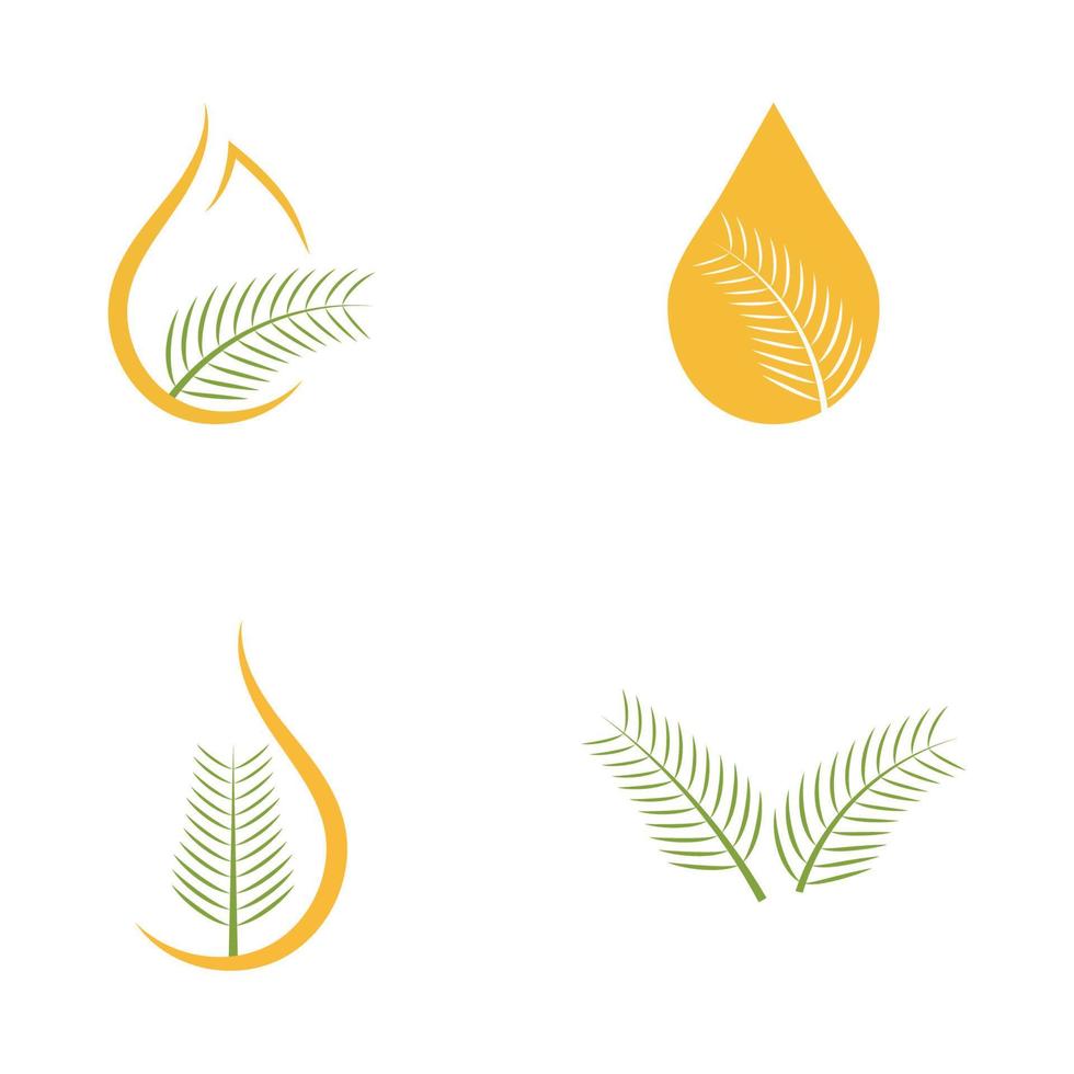diseño plano del vector del logotipo del aceite de palma