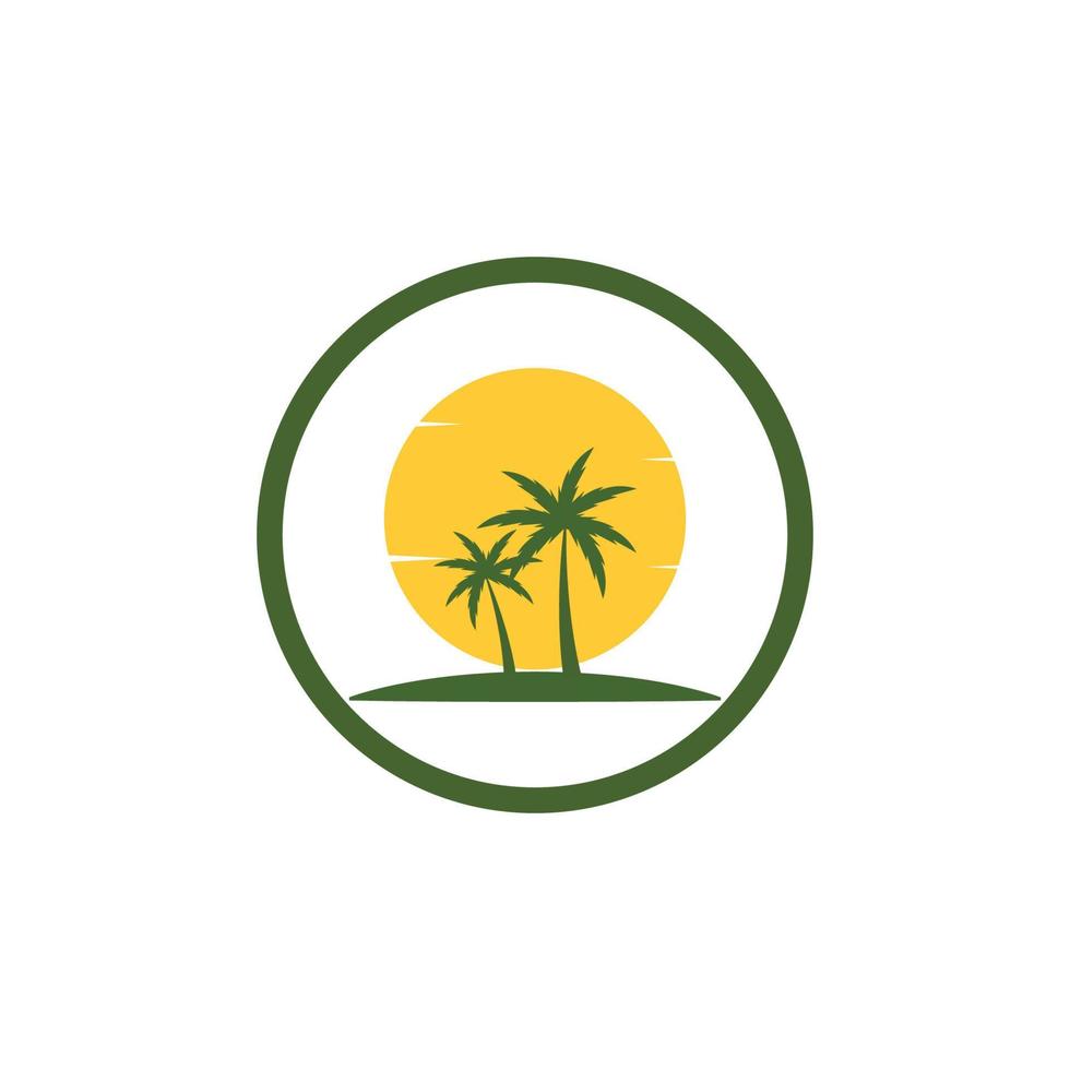 diseño de vector de plantilla de logotipo de ilustración de verano de palmera