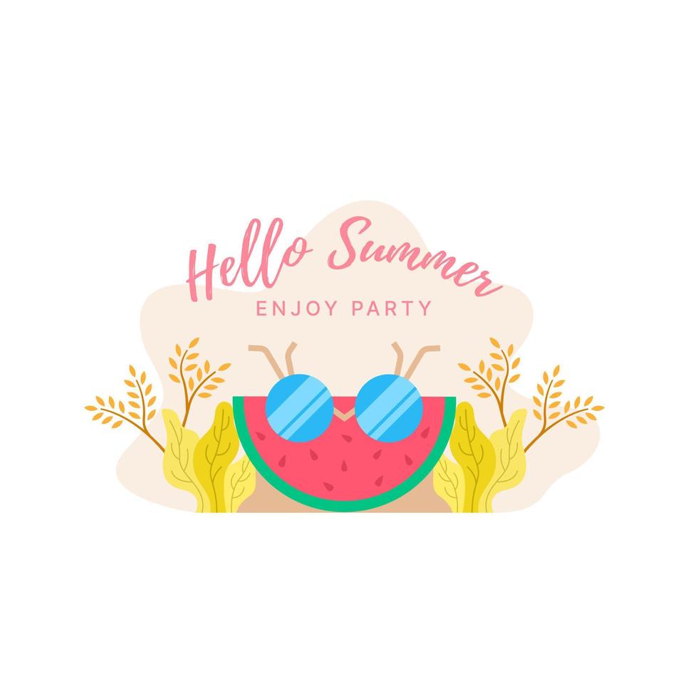 Flat design hello summer illustration vector