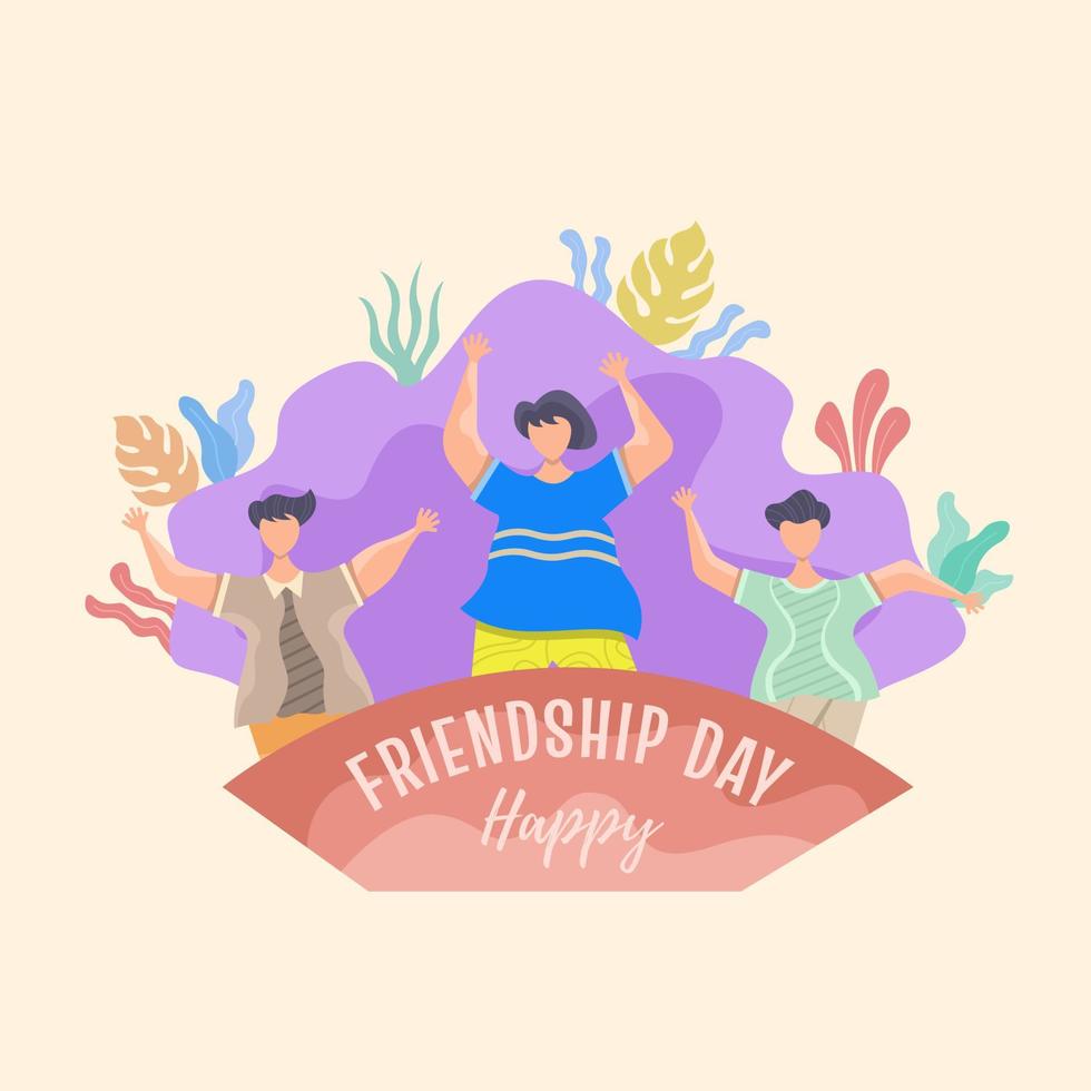 Happy friendship day flat illustration vector