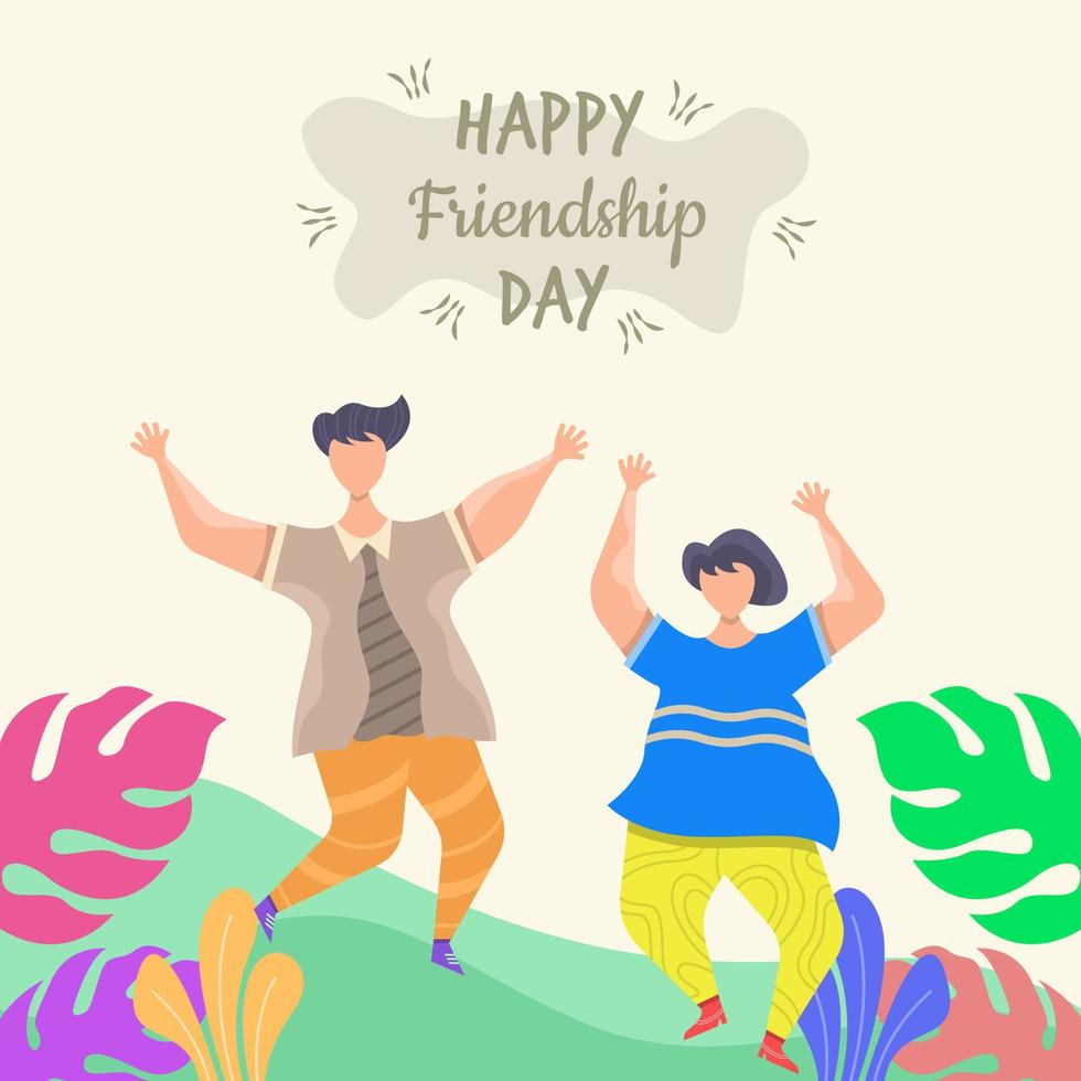 Happy friendship day flat illustration vector