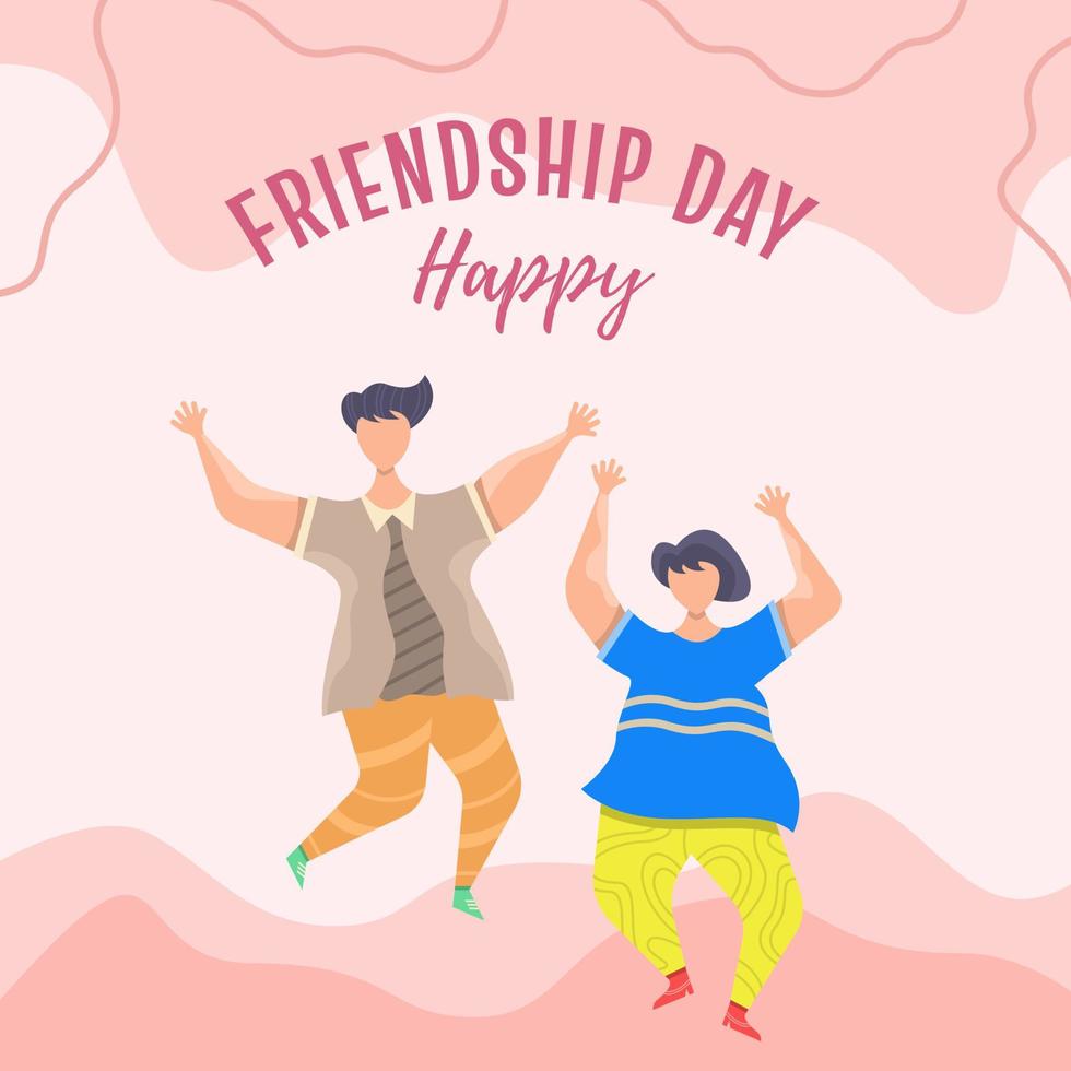 Happy friendship day flat illustration vector