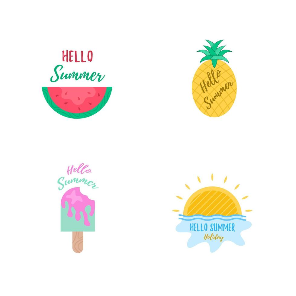 Summer element collection template vector
