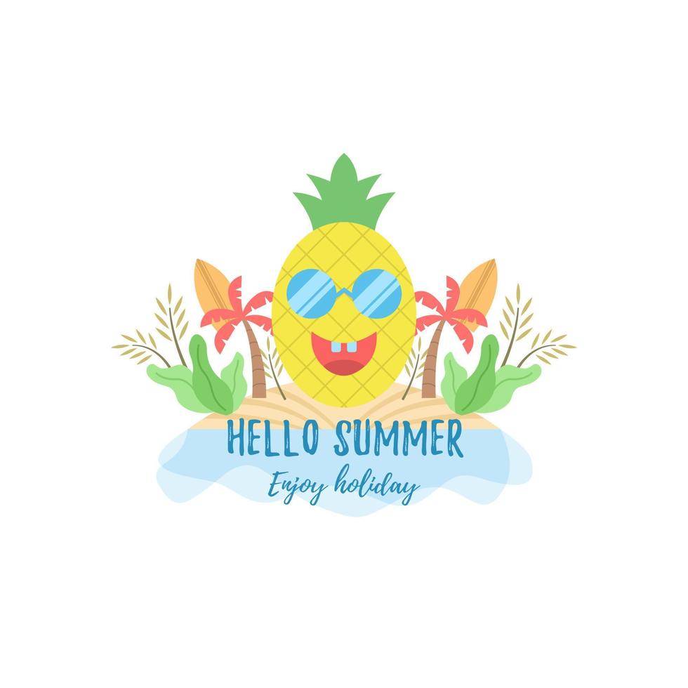 Flat design hello summer illustration vector