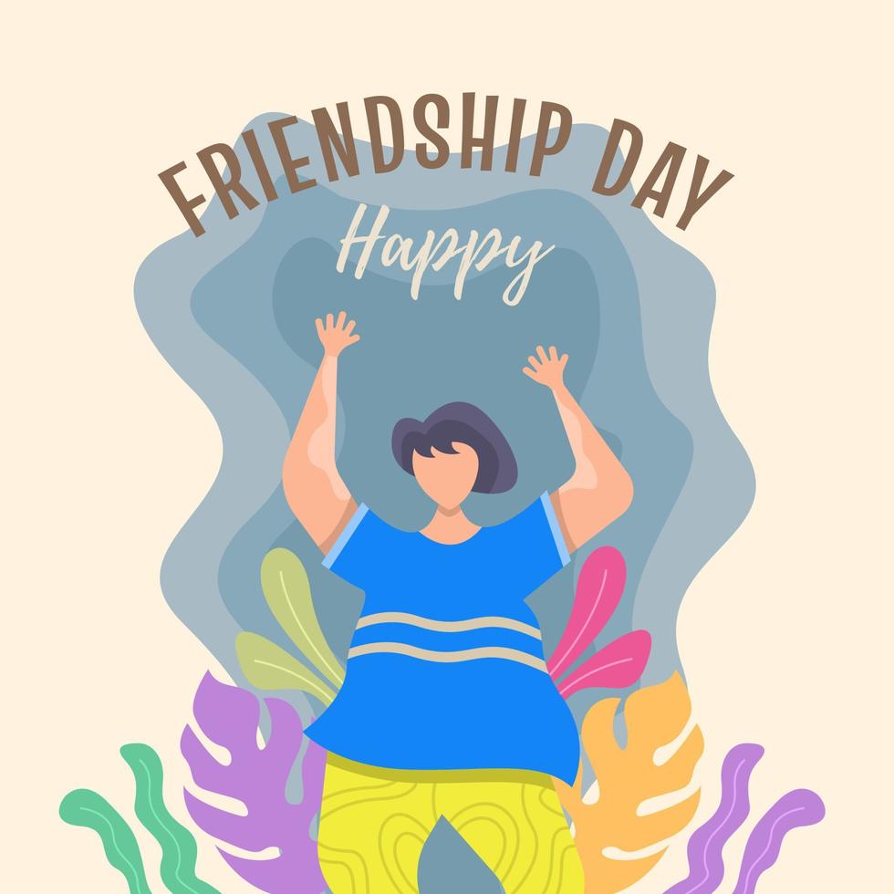 Happy friendship day flat illustration vector