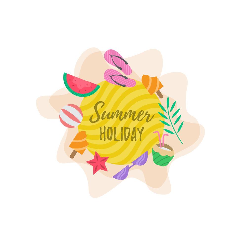 Flat design summer holiday illustration vector