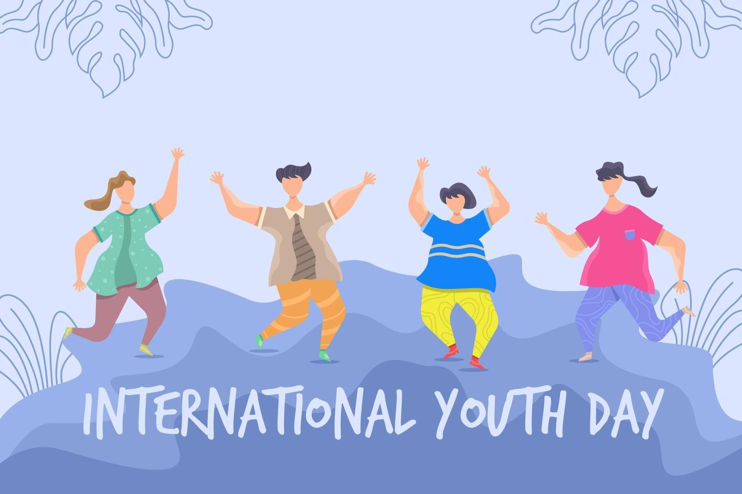 International youth day flat illustration vector