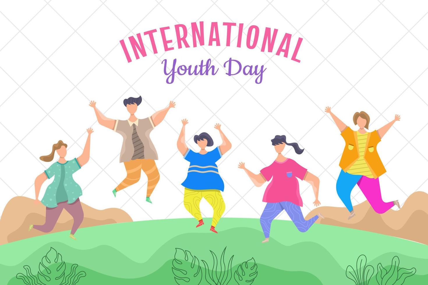 vector de ilustración plana del día internacional de la juventud