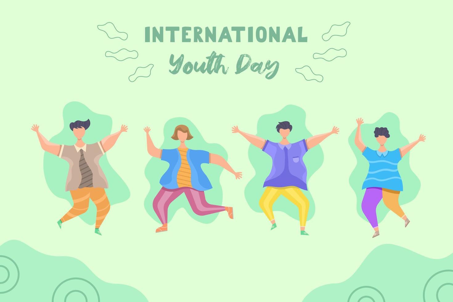 International youth day flat illustration vector