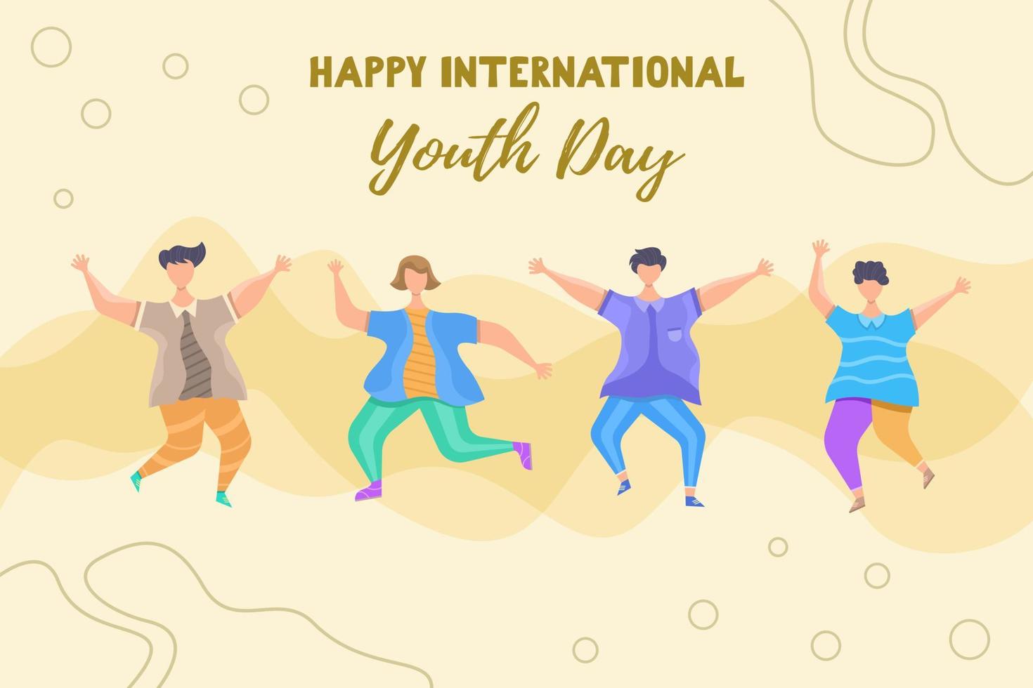 vector de ilustración plana del día internacional de la juventud