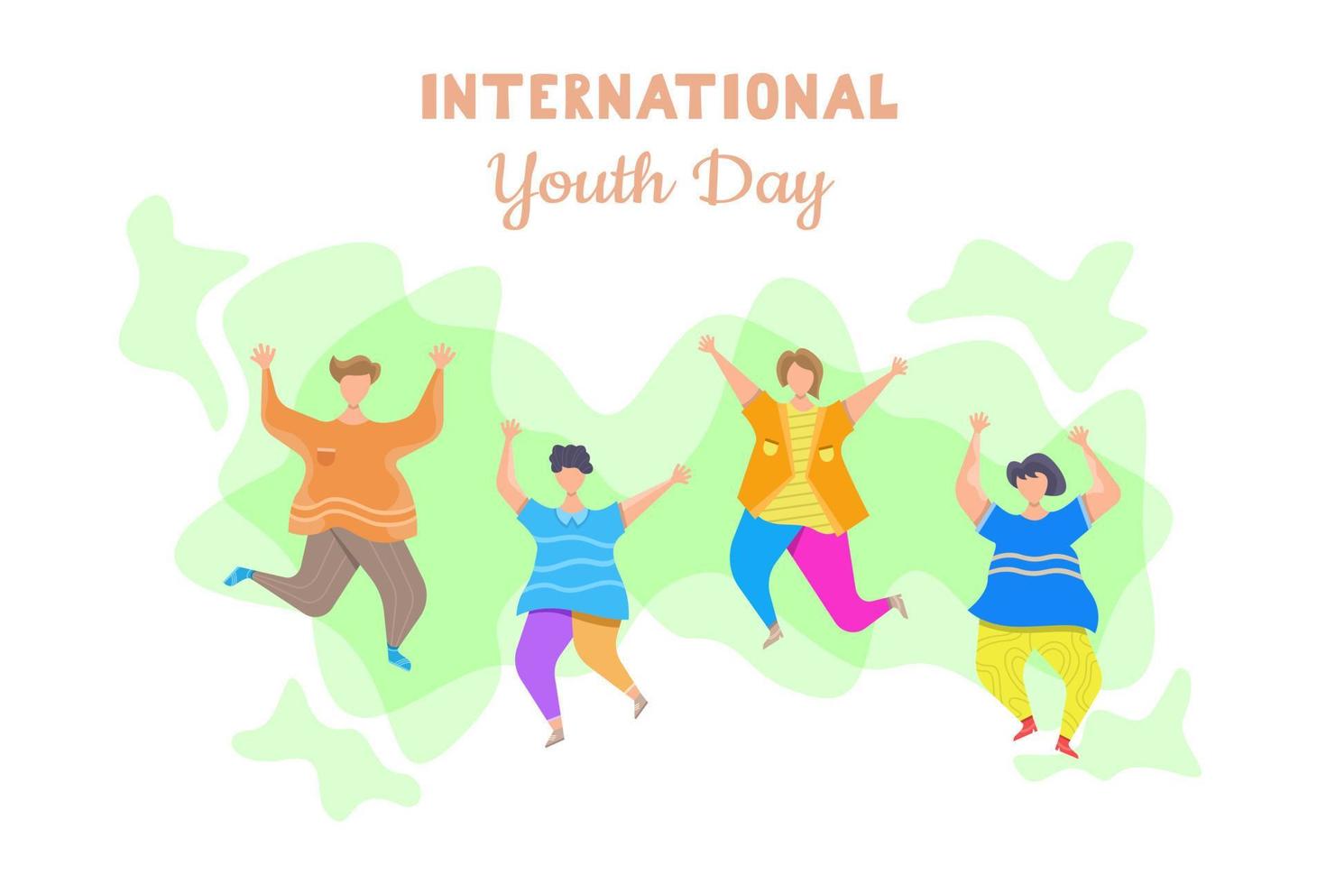 vector de ilustración plana del día internacional de la juventud