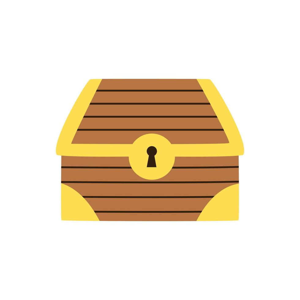 Vector illustration of hand drawn treasure chest on white background.