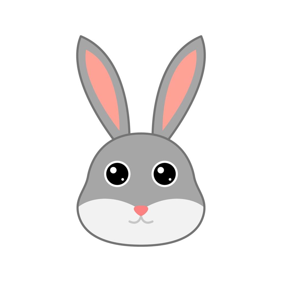 Cute Rabbit face isolated on white background vector