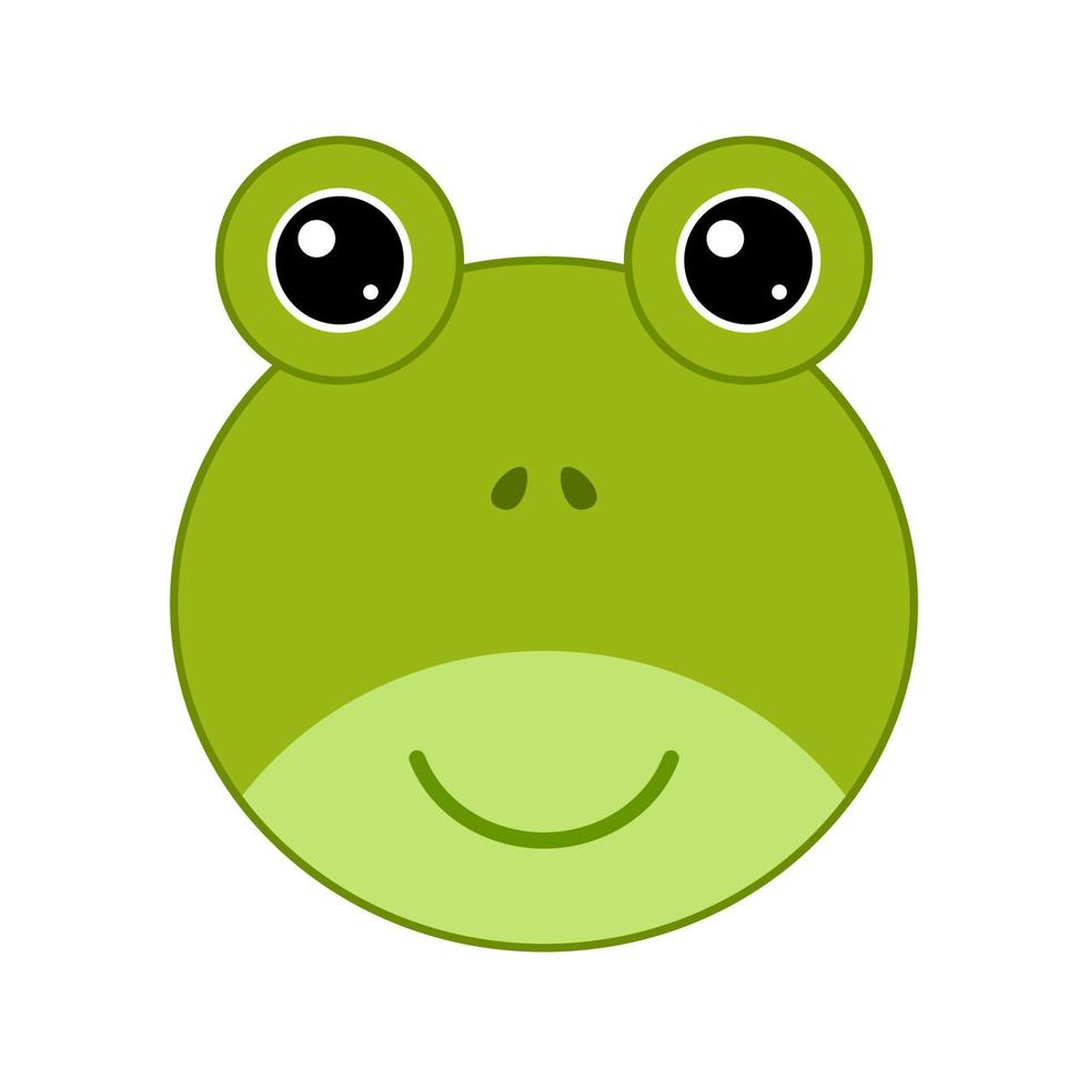 Cute Frog face isolated on white background vector