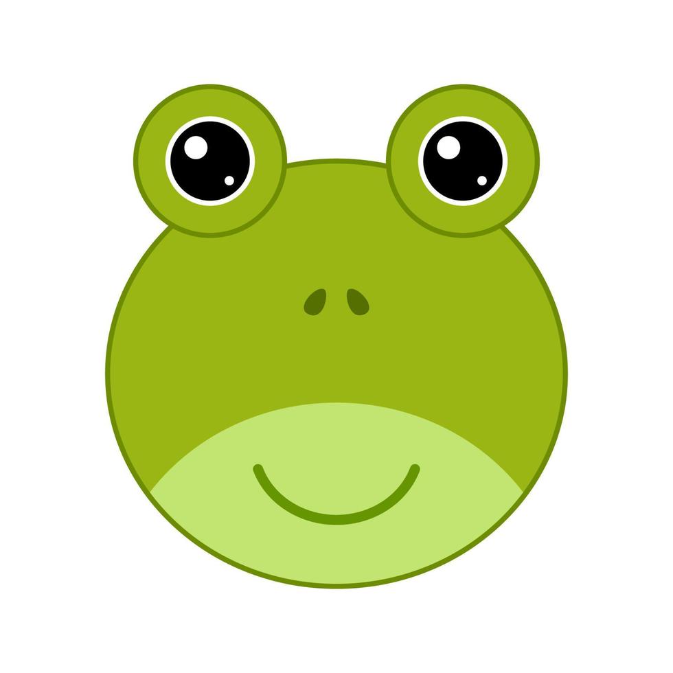 Cute Frog face isolated on white background vector