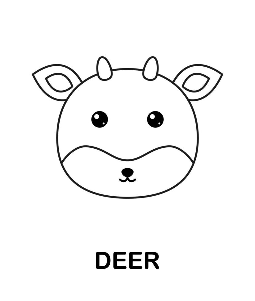 página para colorear con ciervos para niños vector