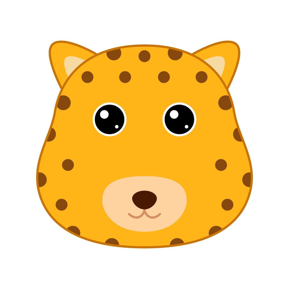 Linda cara de leopardo aislado sobre fondo blanco. vector