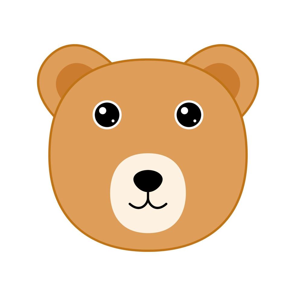 lindo oso cara aislado sobre fondo blanco vector