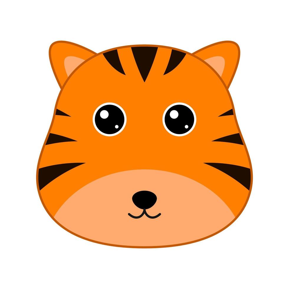 Cute Tiger face isolated on white background vector