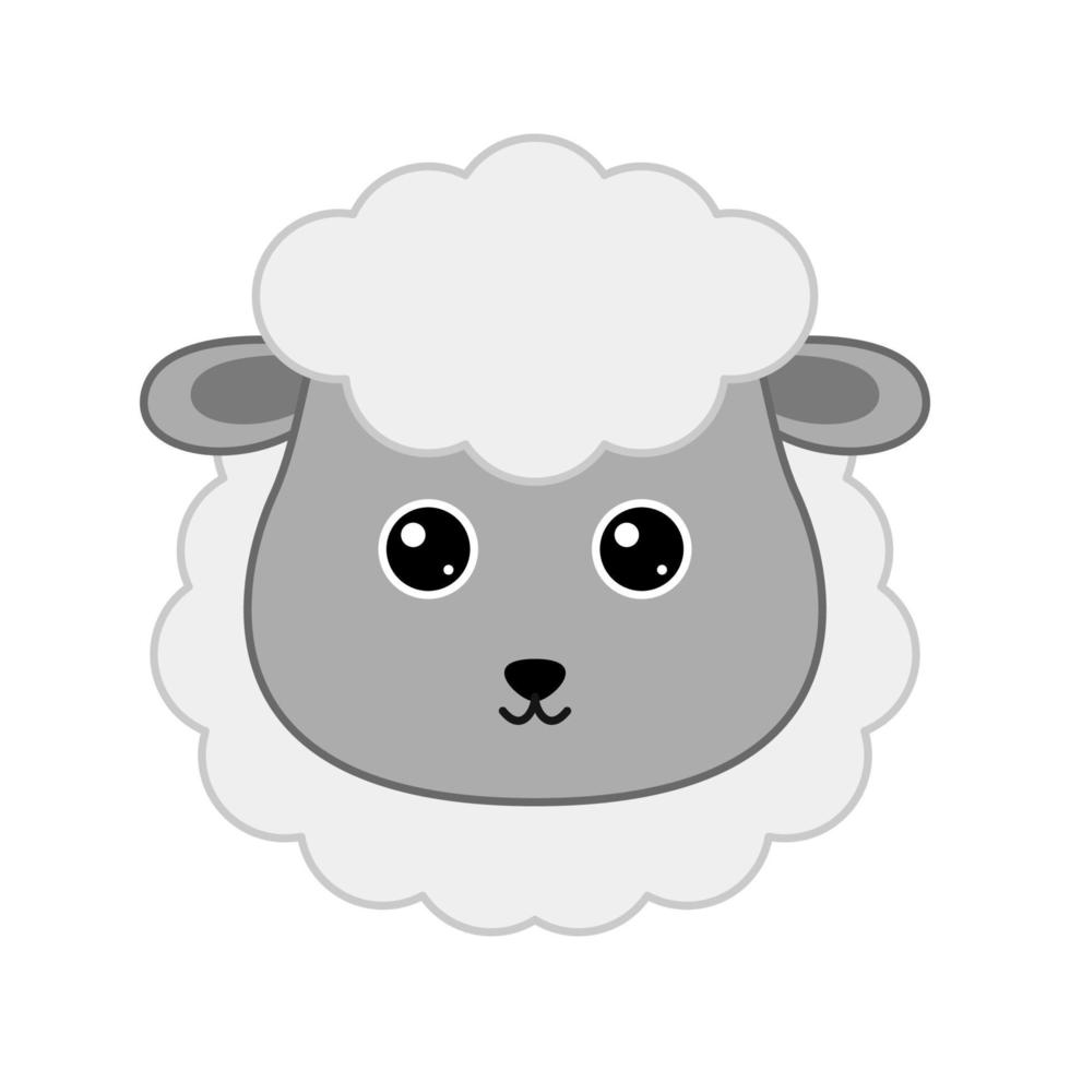 Cute Sheep face isolated on white background vector