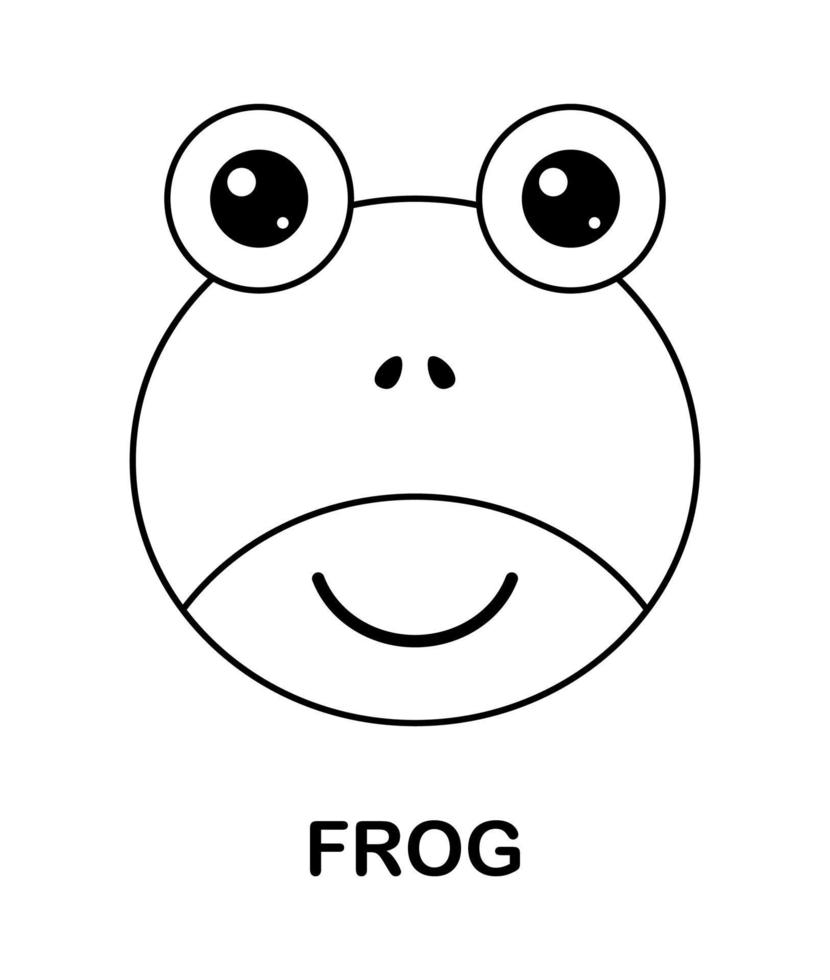 Coloring page with Frog for kids vector