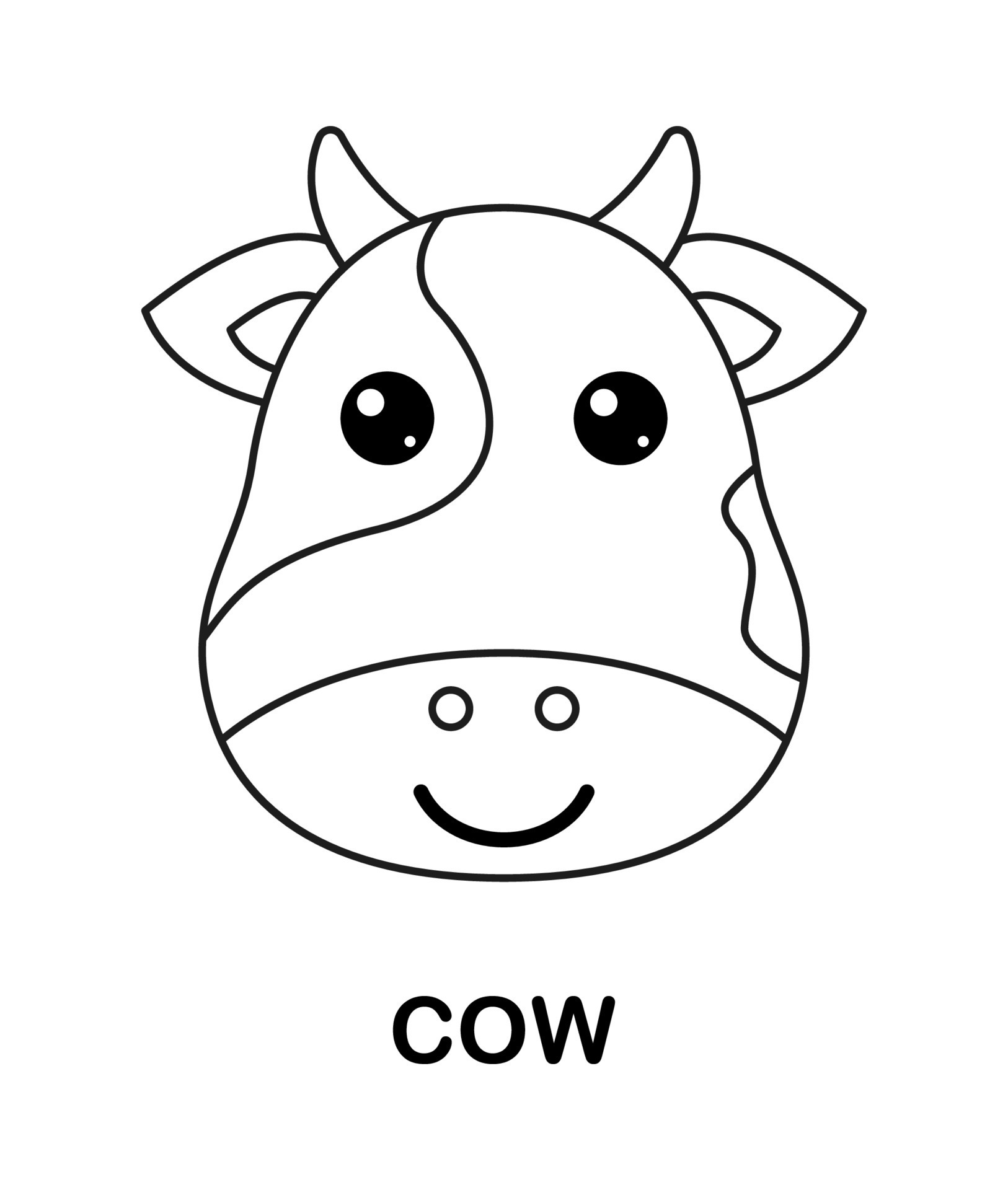 Cow Head Coloring Pages