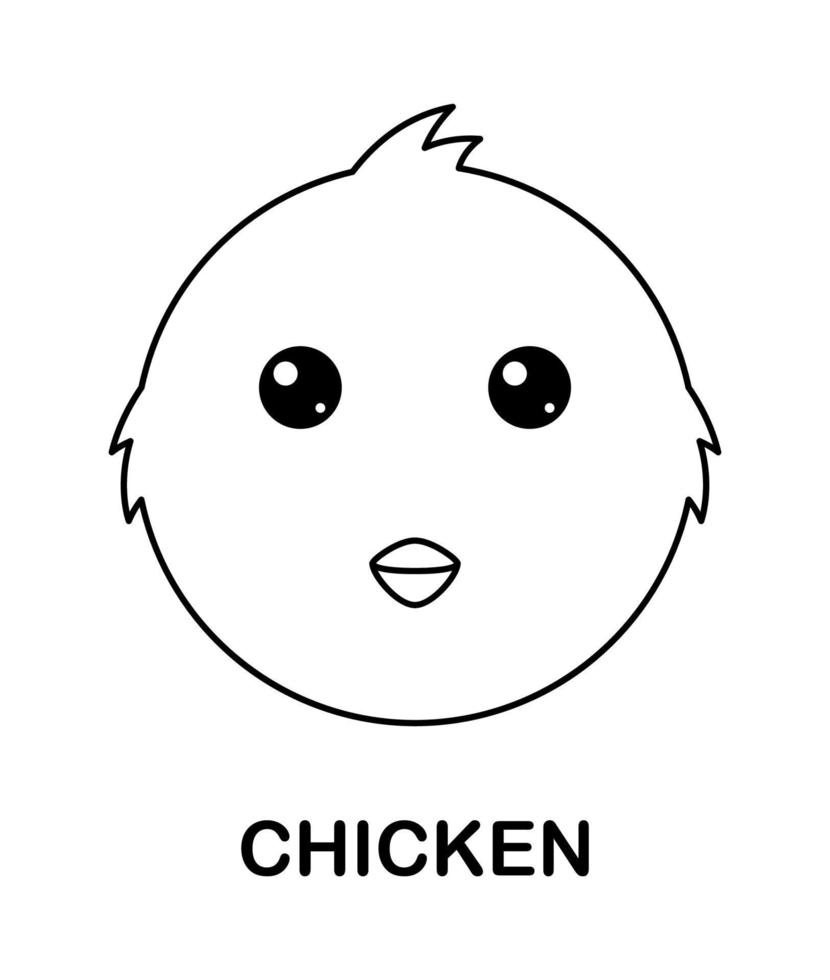 página para colorear con pollo para niños vector