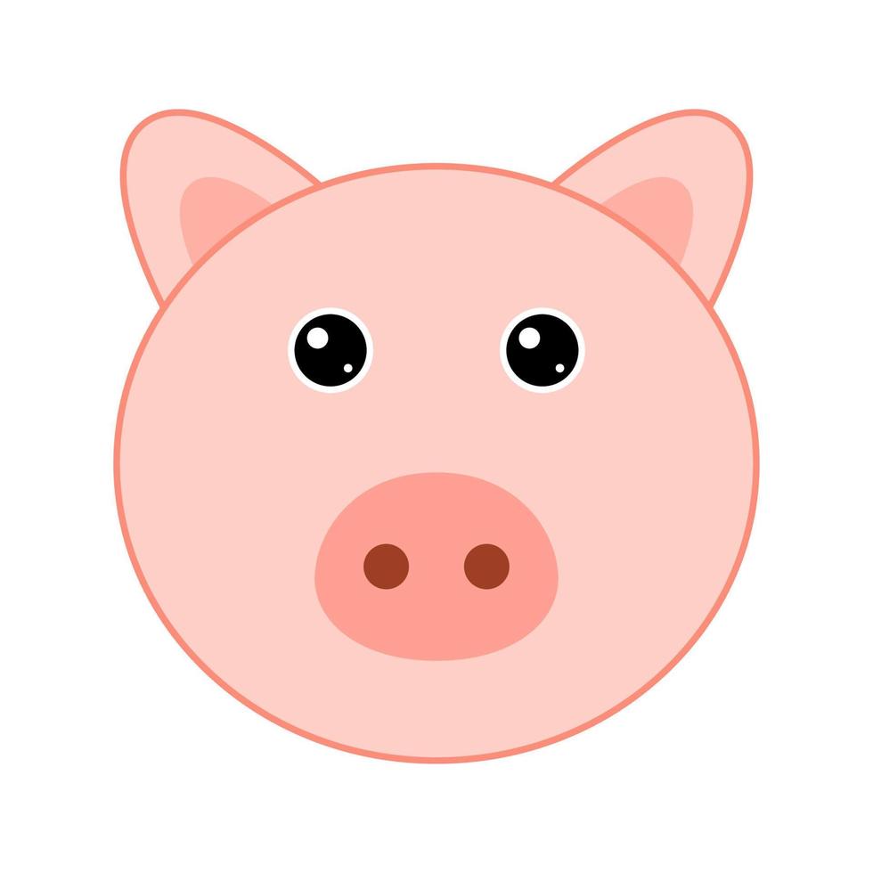 Cute Pig face isolated on white background vector