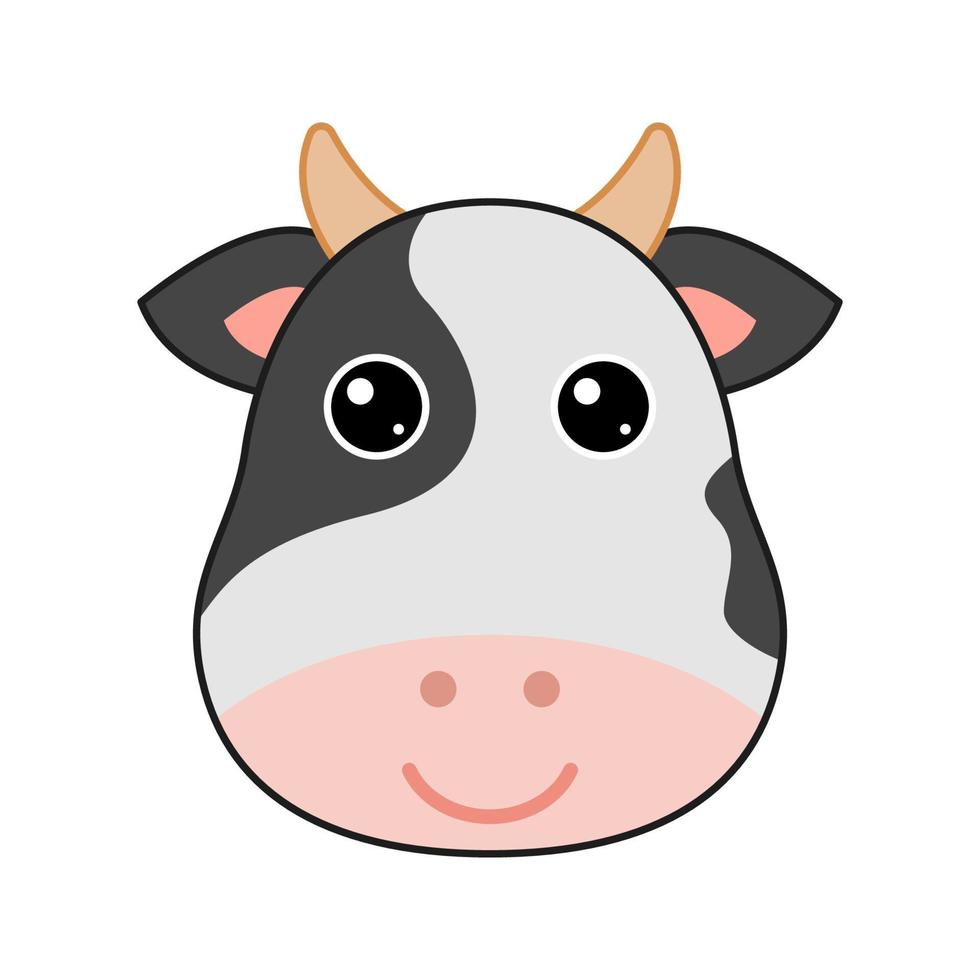 Cute Cow face isolated on white background vector