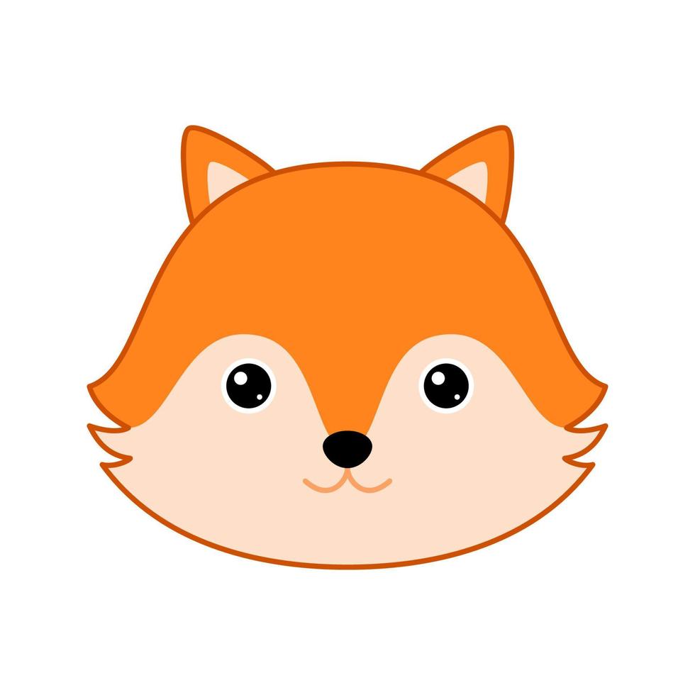 Cute Fox face isolated on white background vector