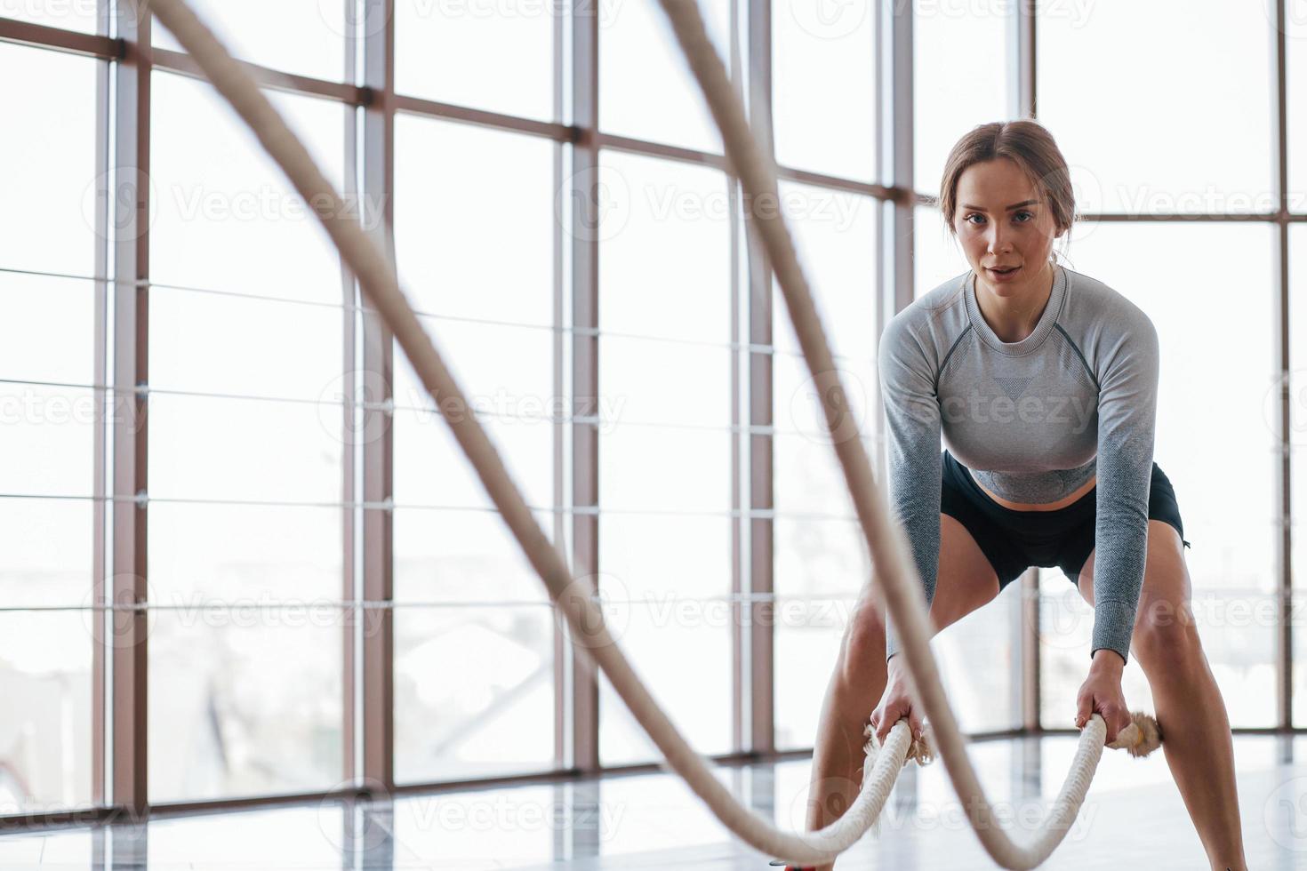 Beautiful Fit Crossfit Woman Exercising Stock Image - Image of