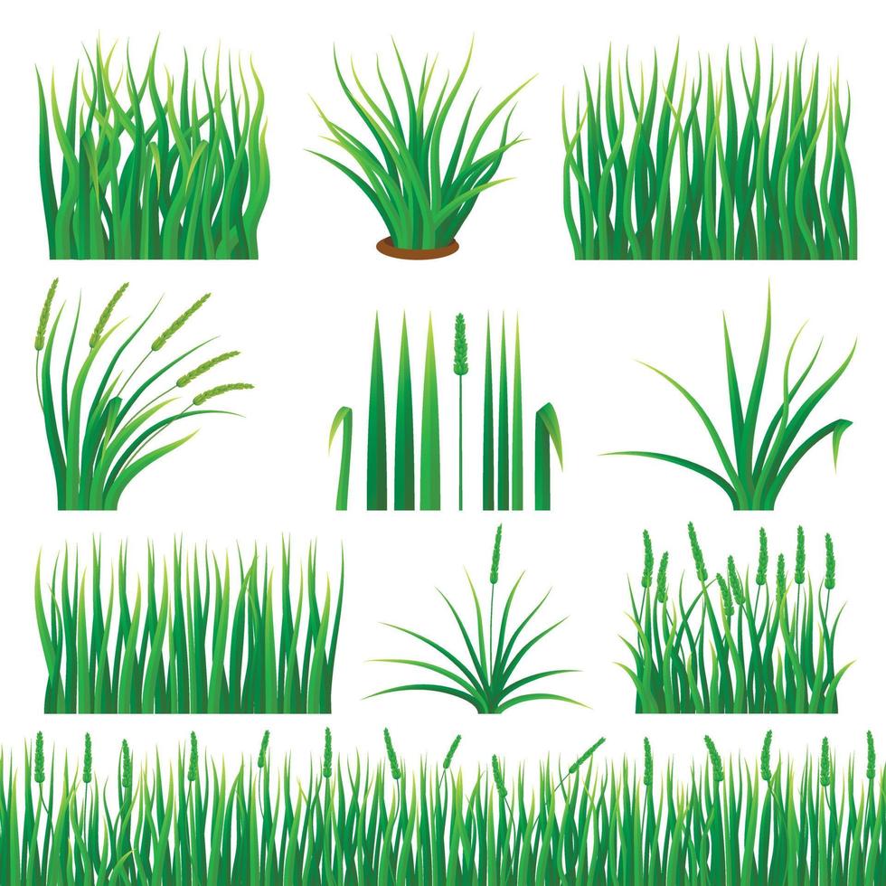 Green glass mockup set, realistic style vector