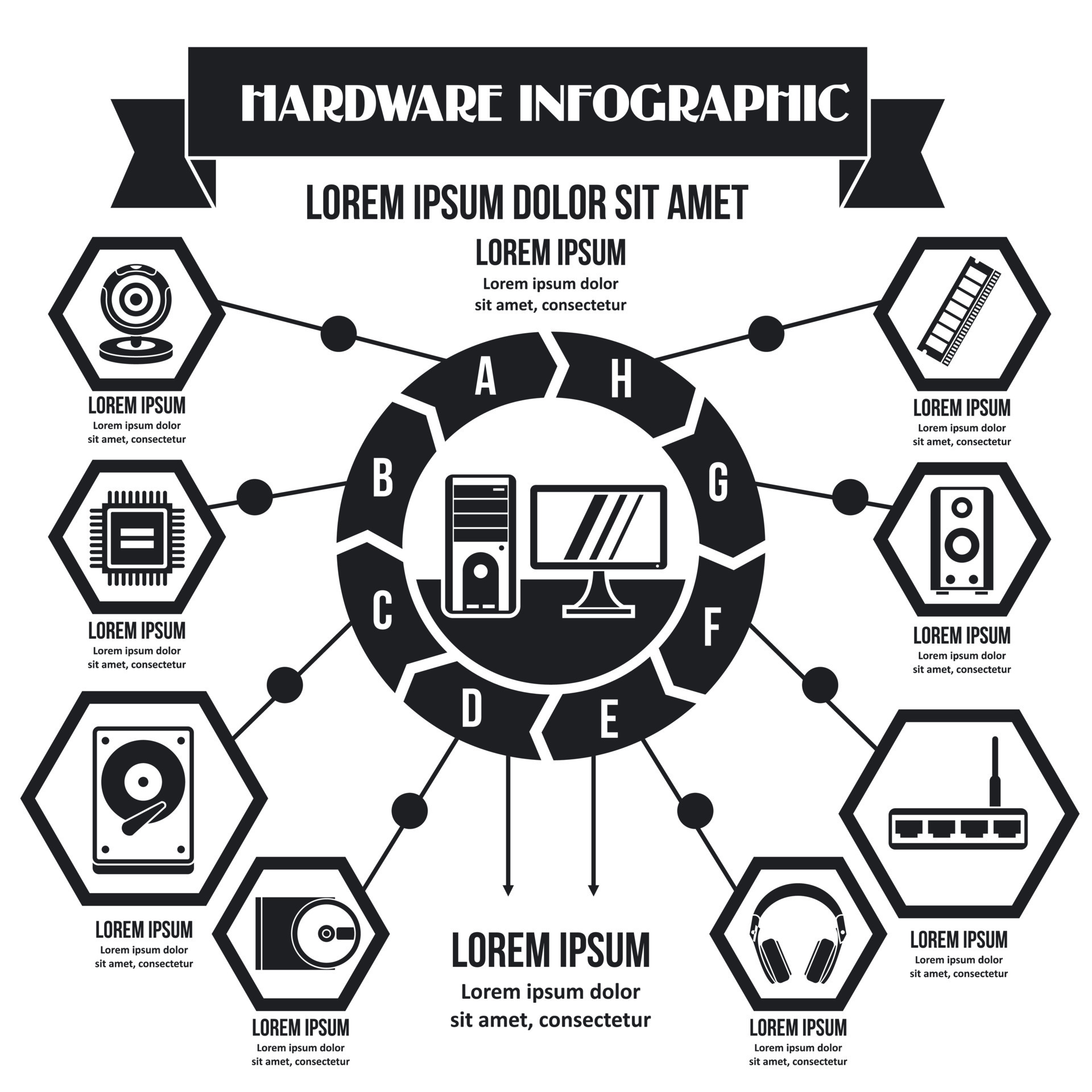 Hardware infographic concept, simple style 8458018 Vector Art at Vecteezy