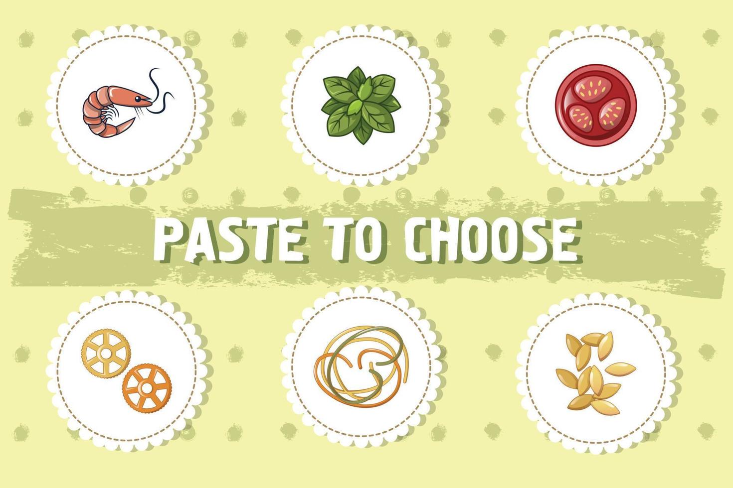 Paste to choose concept background, cartoon style vector