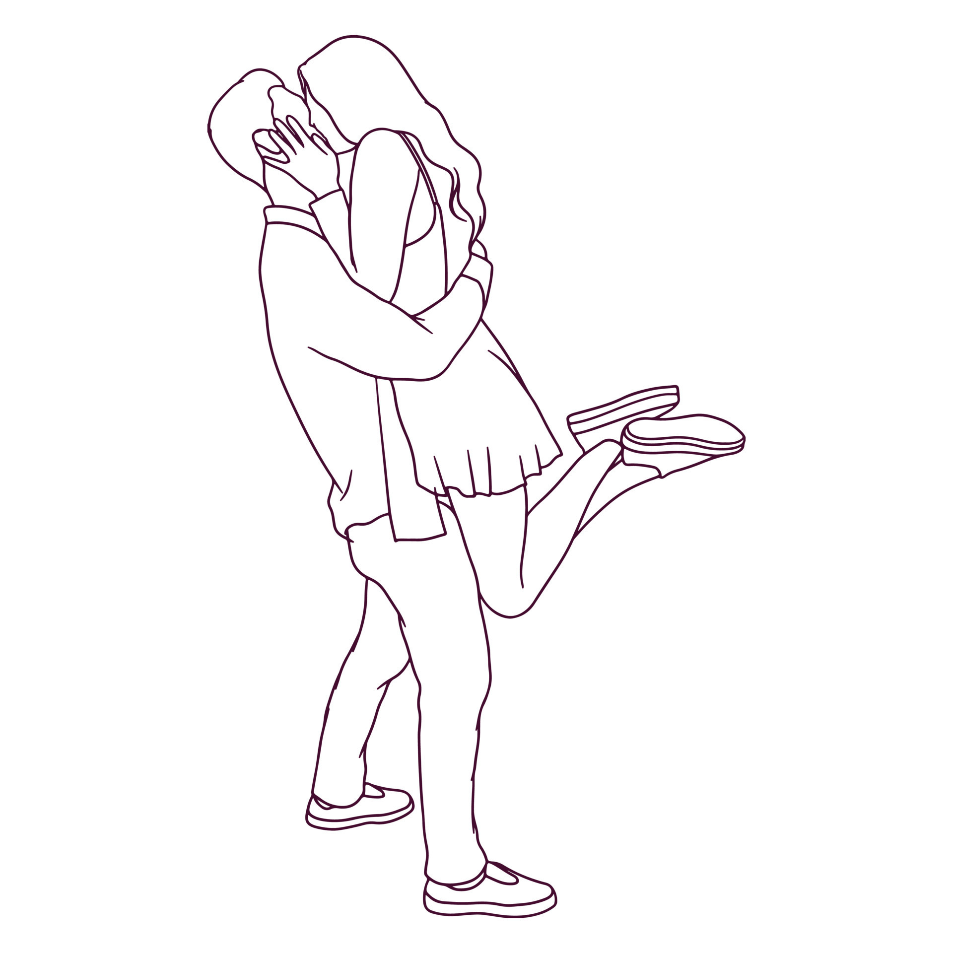 People Hugging Drawing  How To Draw People Hugging Step By Step