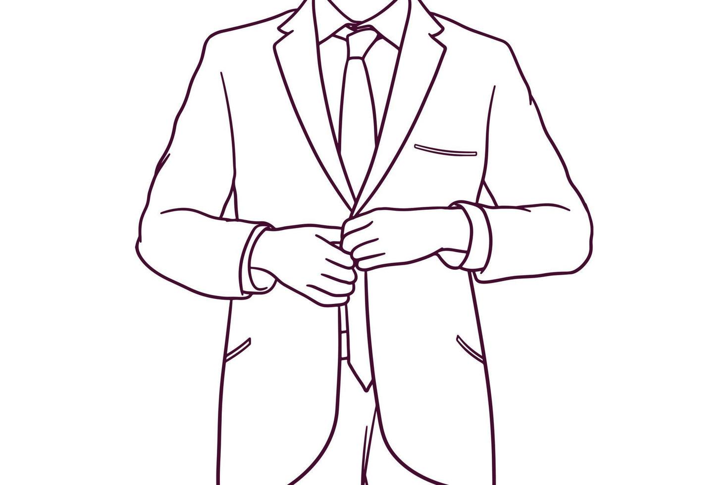 hand drawn businessman dressing up illustration vector