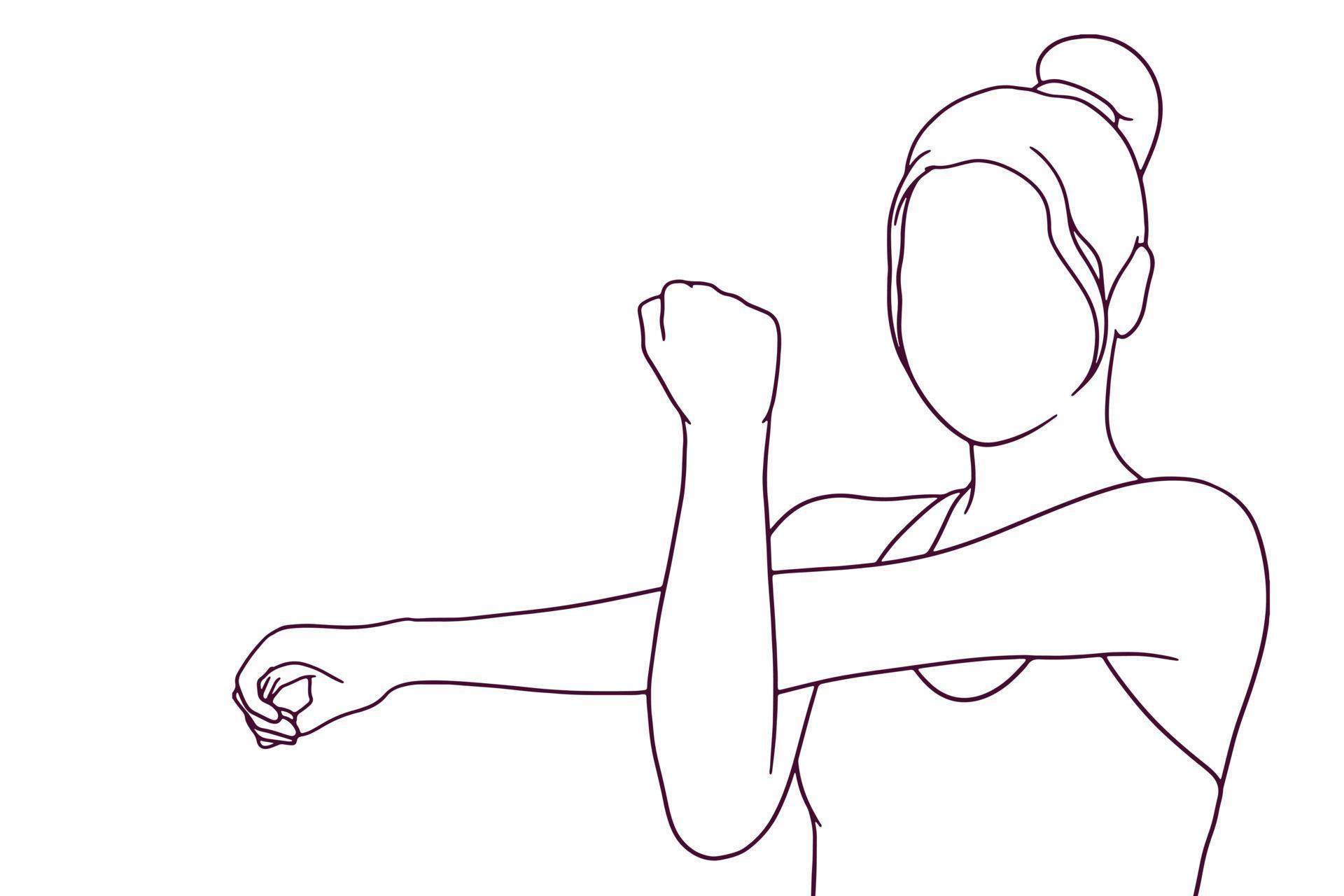 hand drawn beautiful woman doing stretching illustration 8458167 Vector