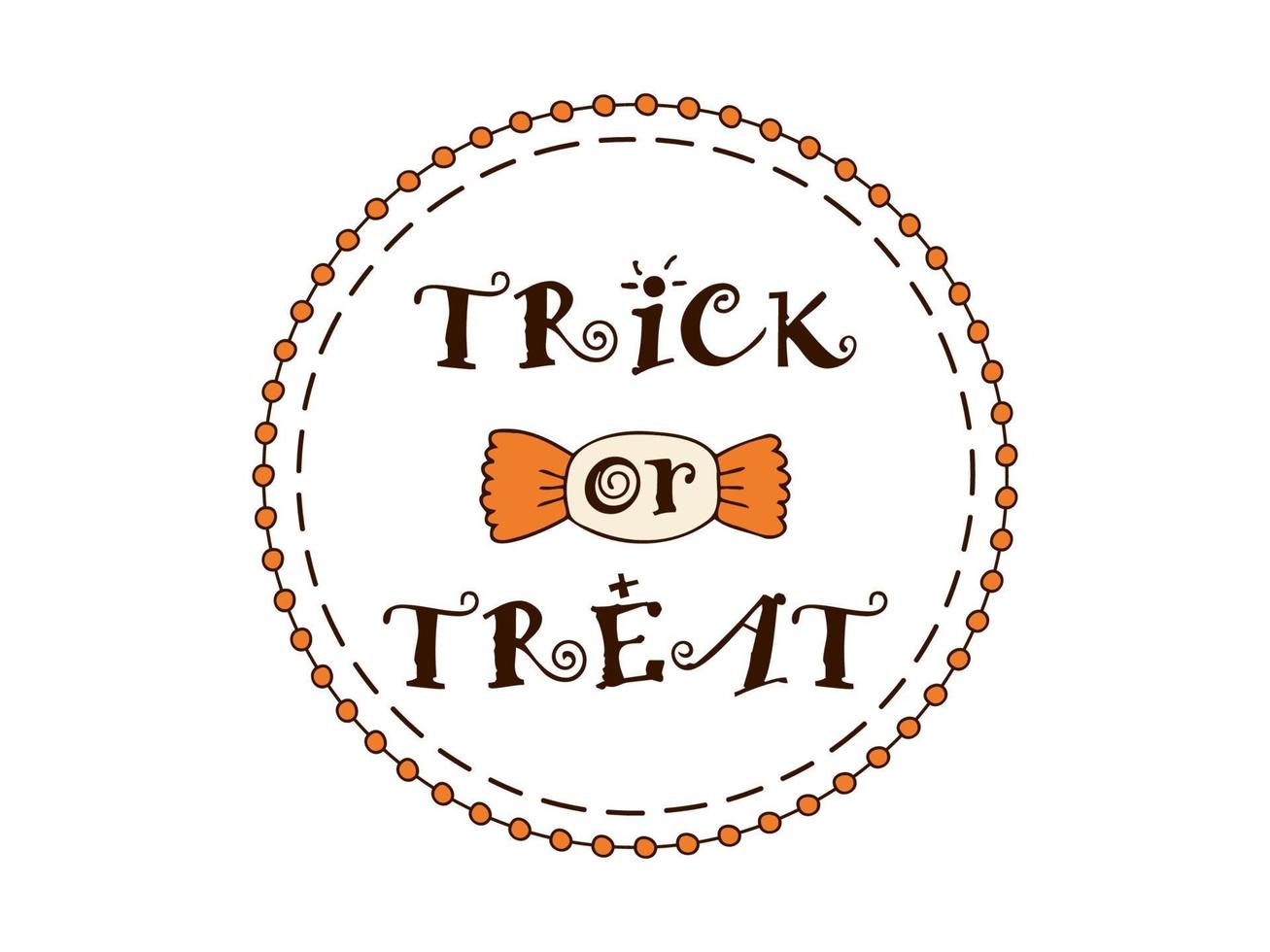 Halloween - October 31. Hand-drawn doodle illustration. Trick or treat. Happy Halloween 2022 vector